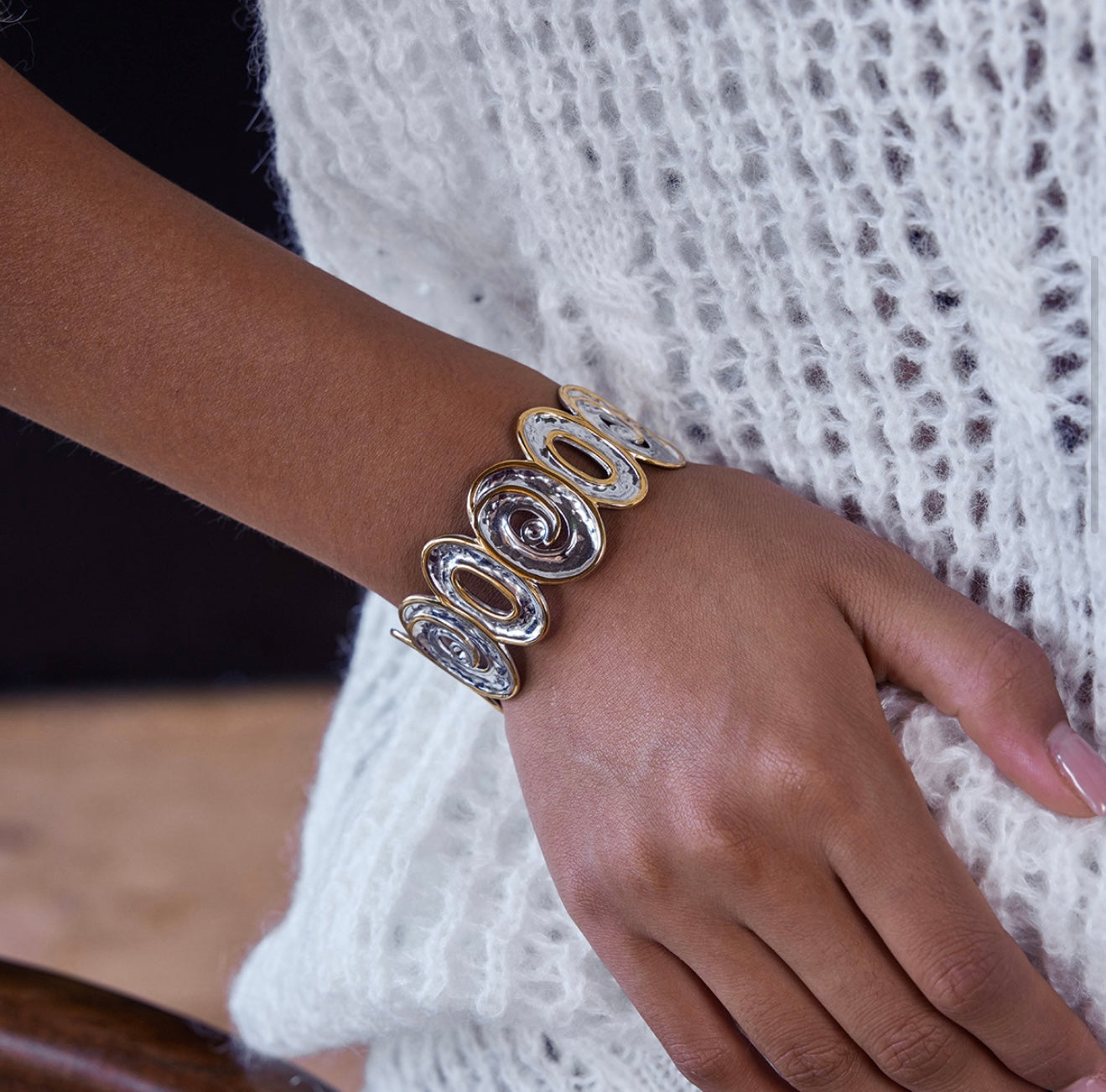 Two tone bracelet and ring