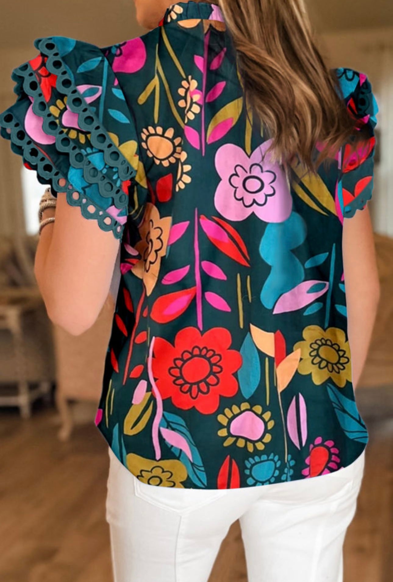 Floral multi color top