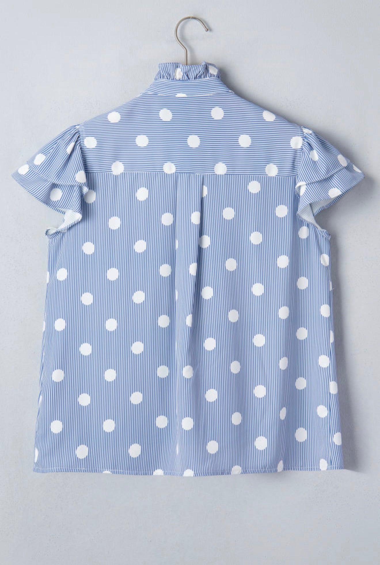 Sky blue polkadots top
