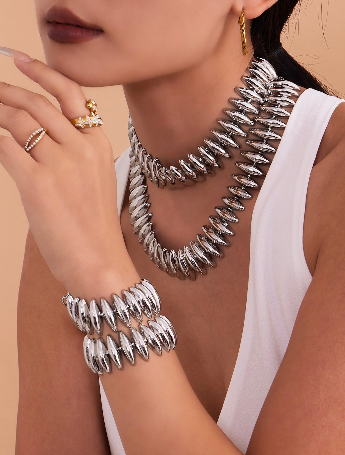 Punky necklace and bracelet