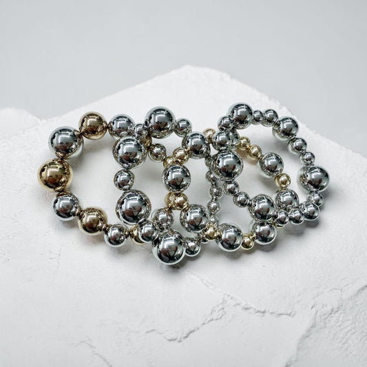 Two tone beads bracelet