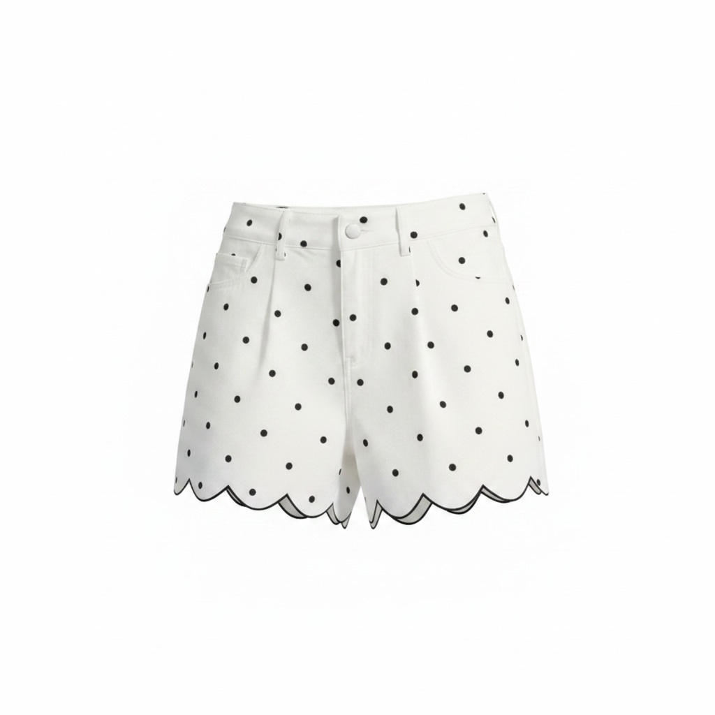 White polka dots shorts