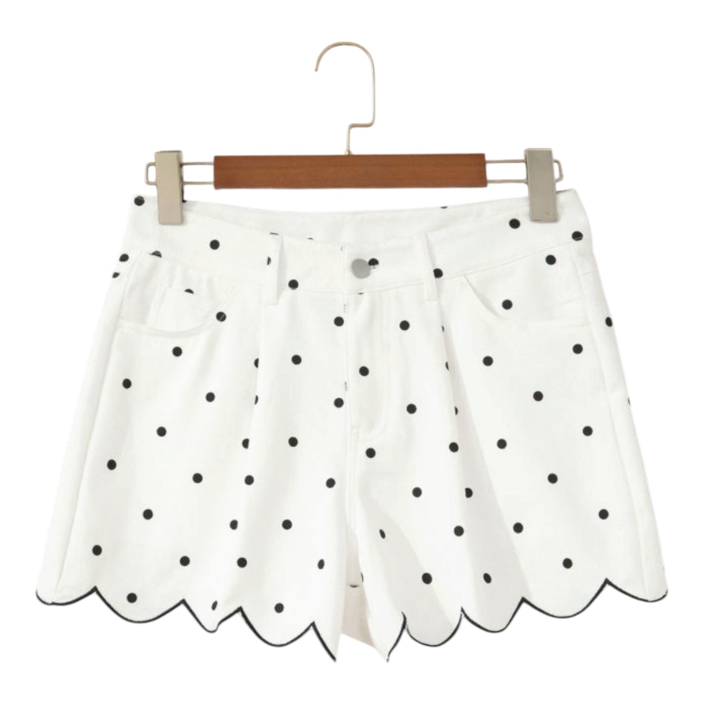 White polka dots shorts