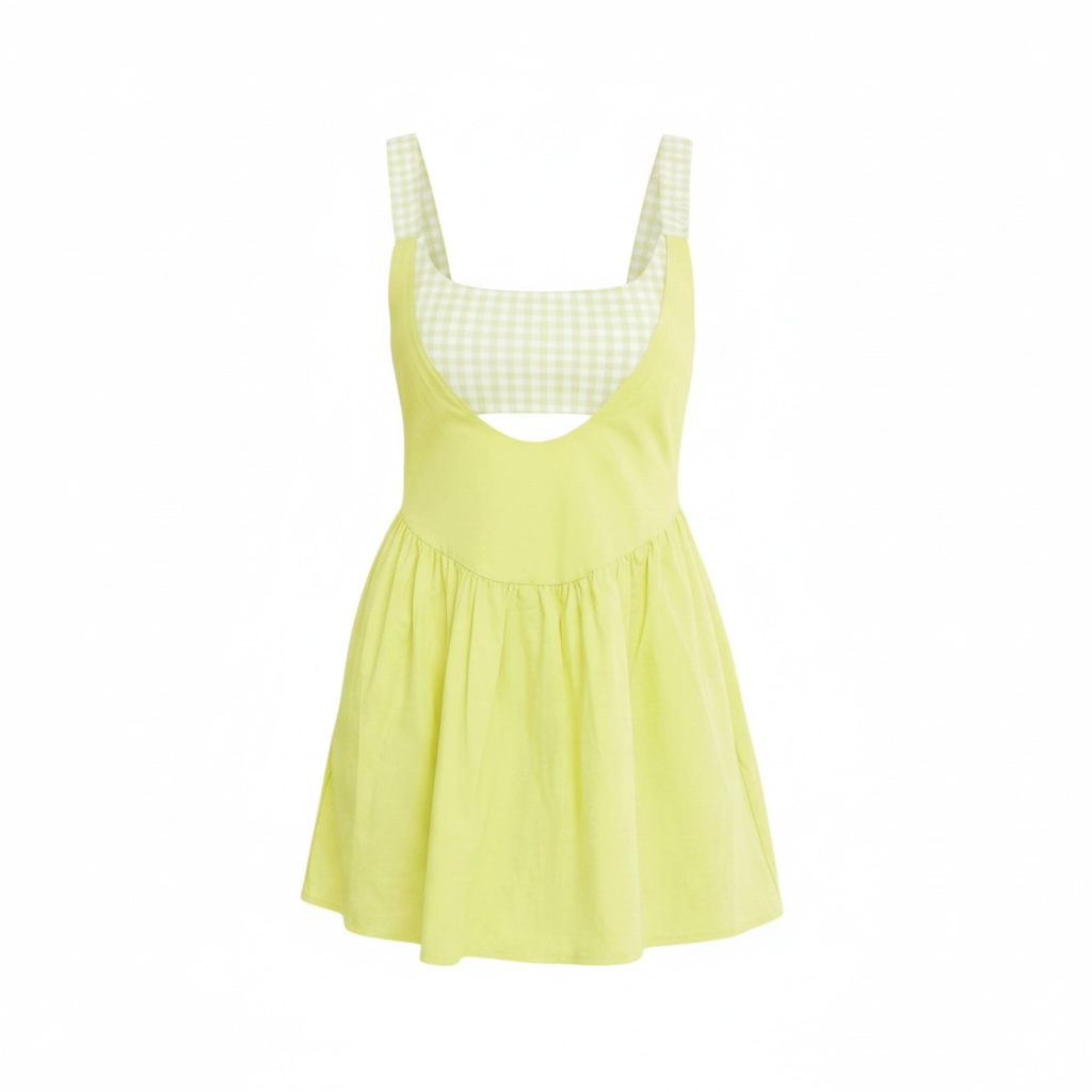 Yellow gingham dress