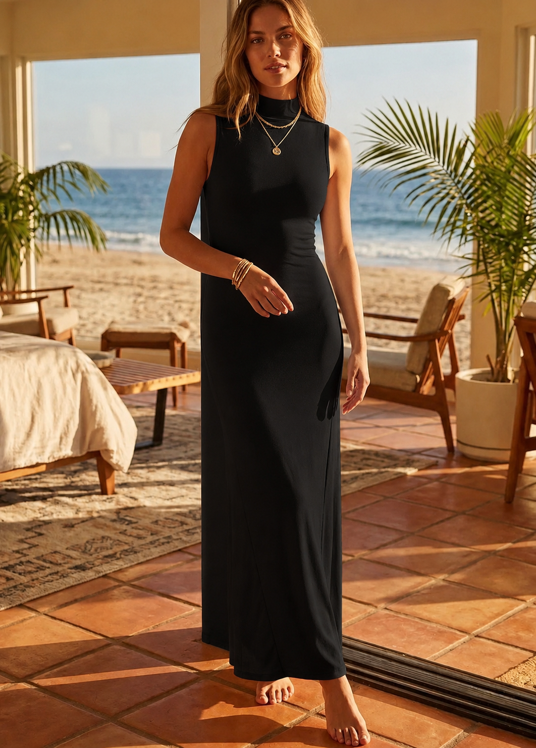 Jersey maxi dress