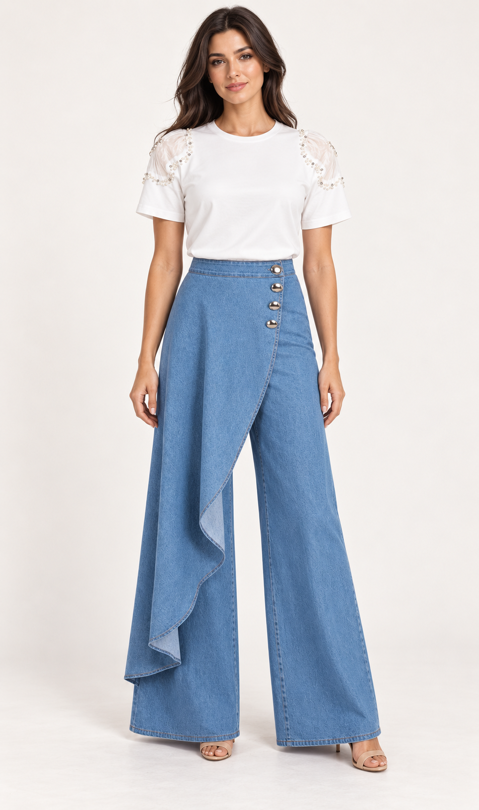 Overlay Denim Pants