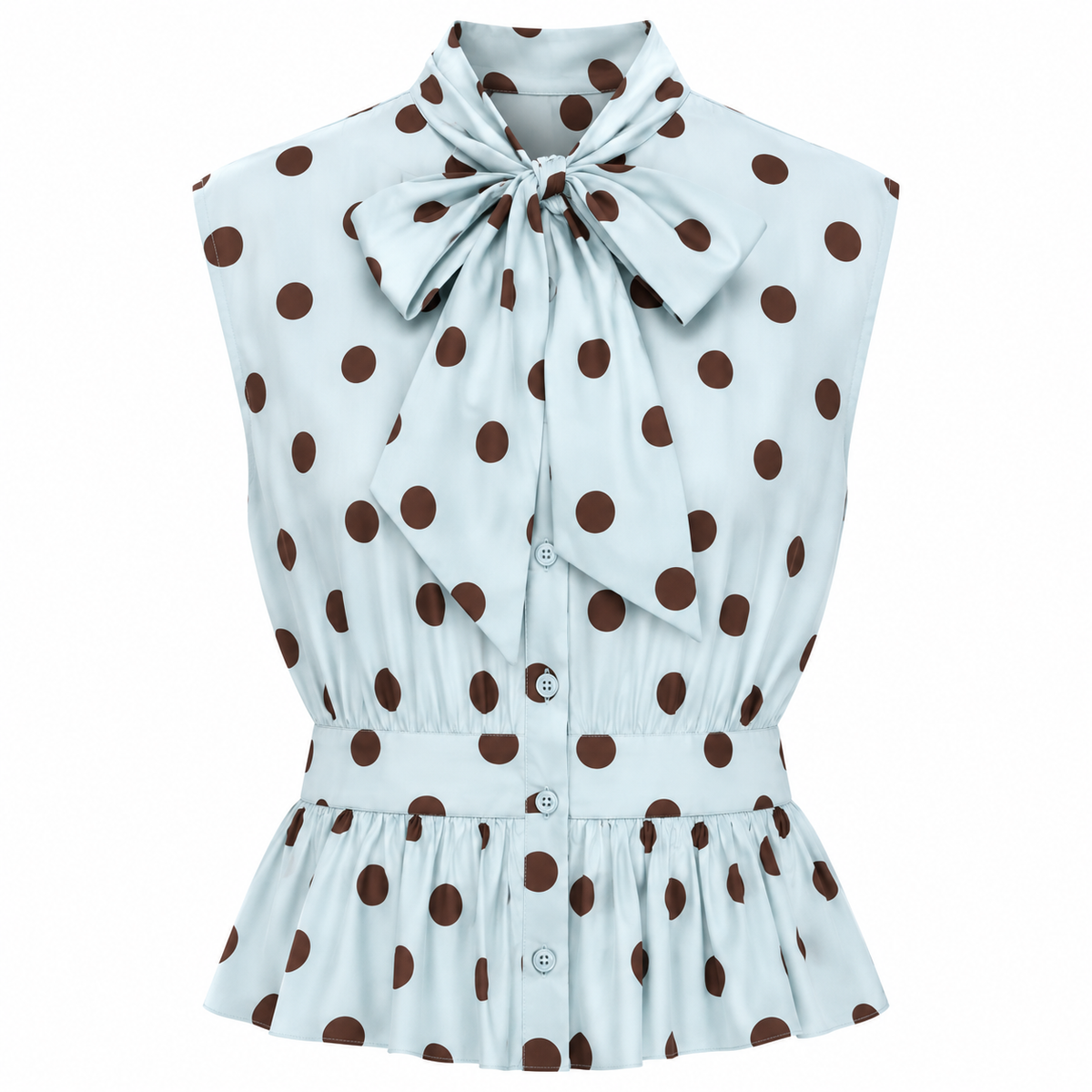 Polka Dot Bow Peplum Top