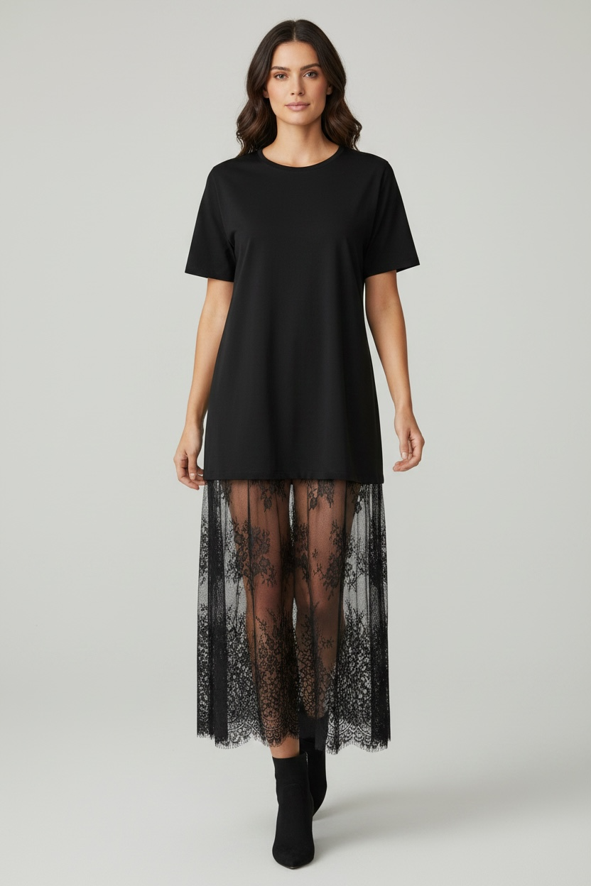 Tshirt lace dress