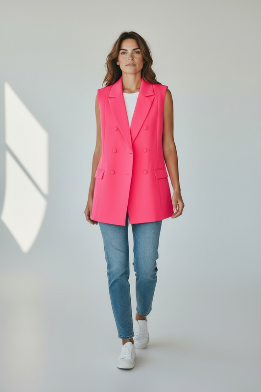 Oversized neon pink blazer