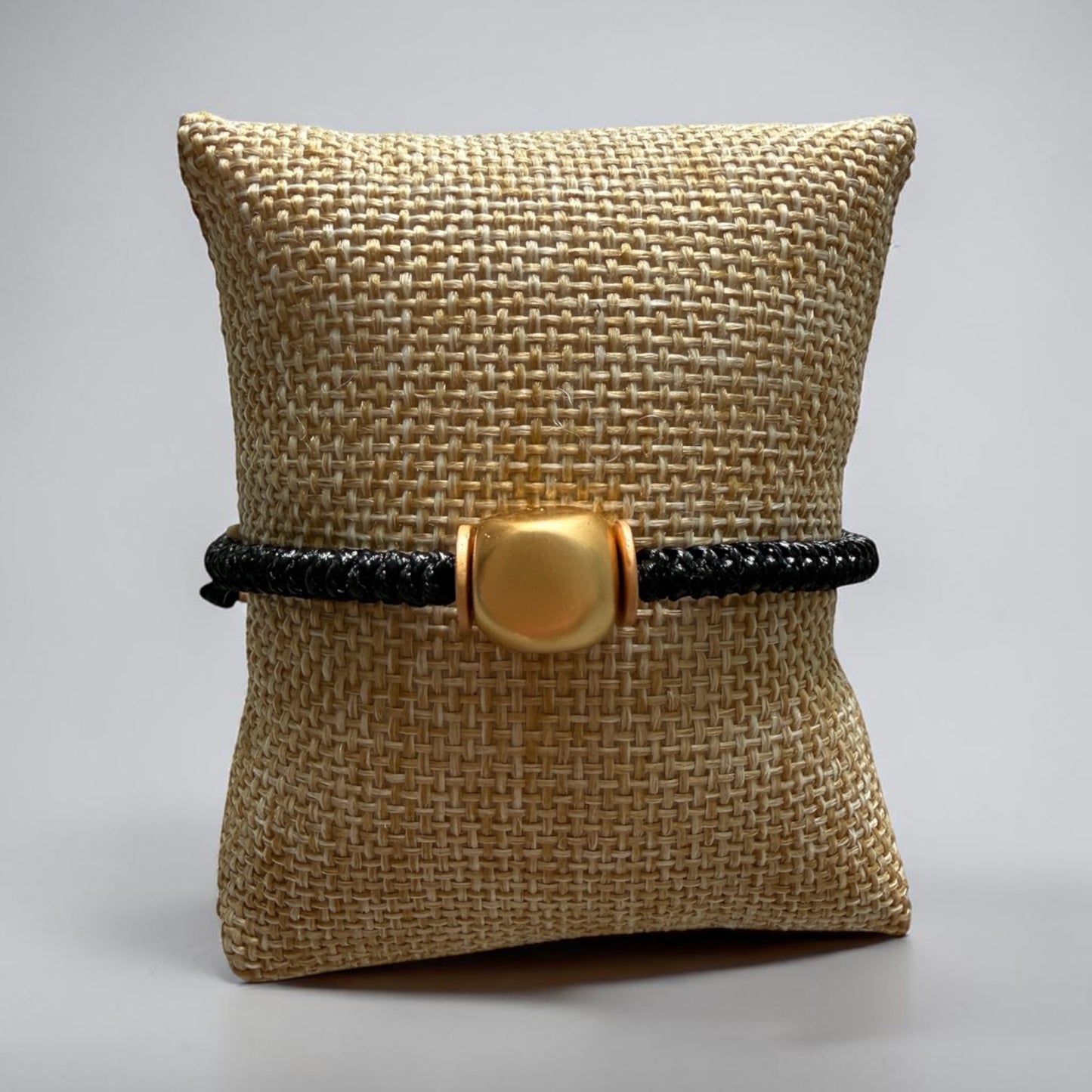 Adjustable Black and Gold Cord Bracelet