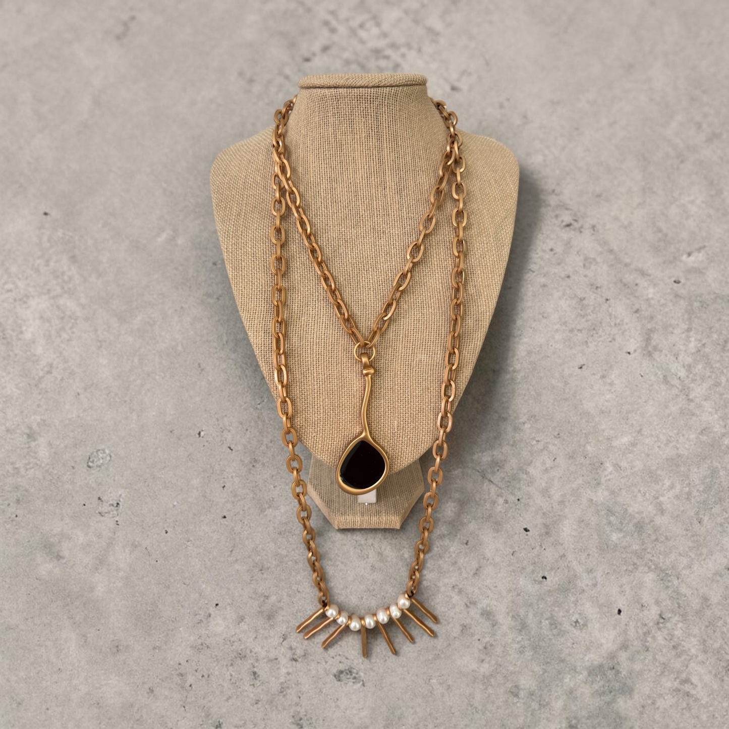 Gold long necklace