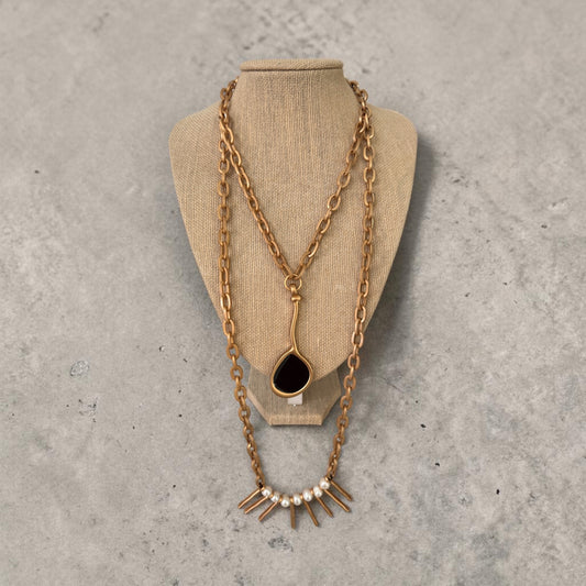 Gold long necklace