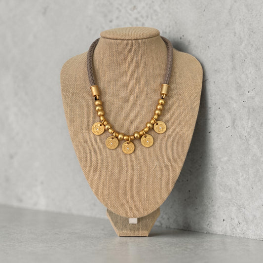 Beige charms necklace