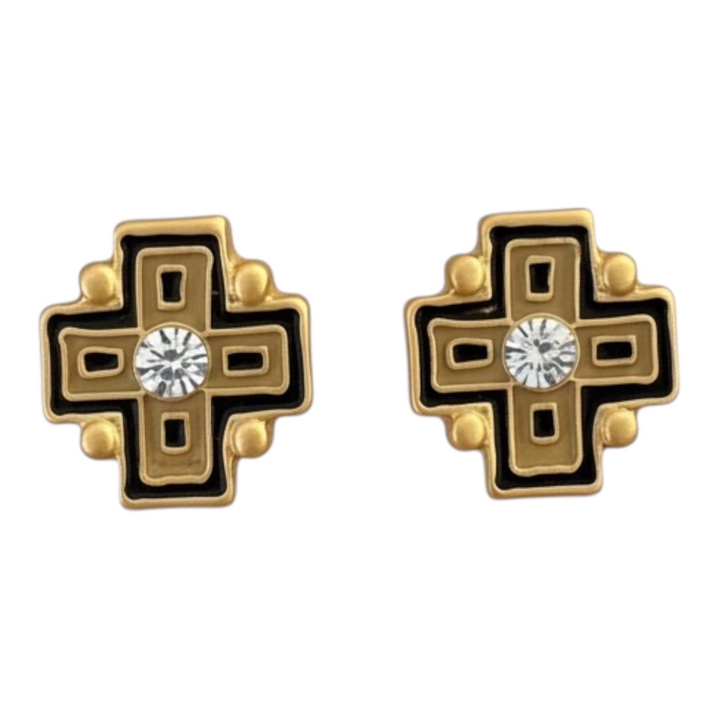 Cross swarovski crystal earrings