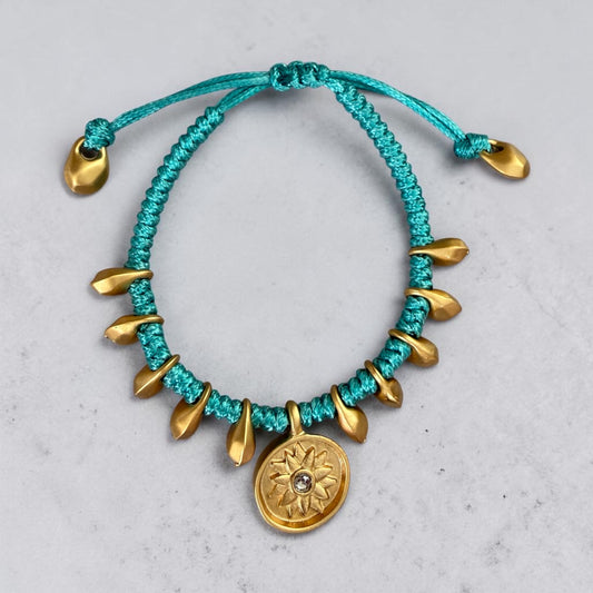 Turquoise cord bracelet