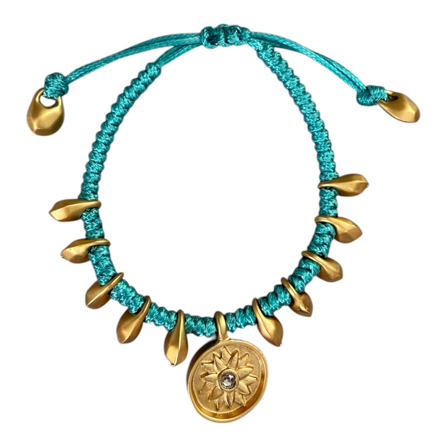 Turquoise cord bracelet