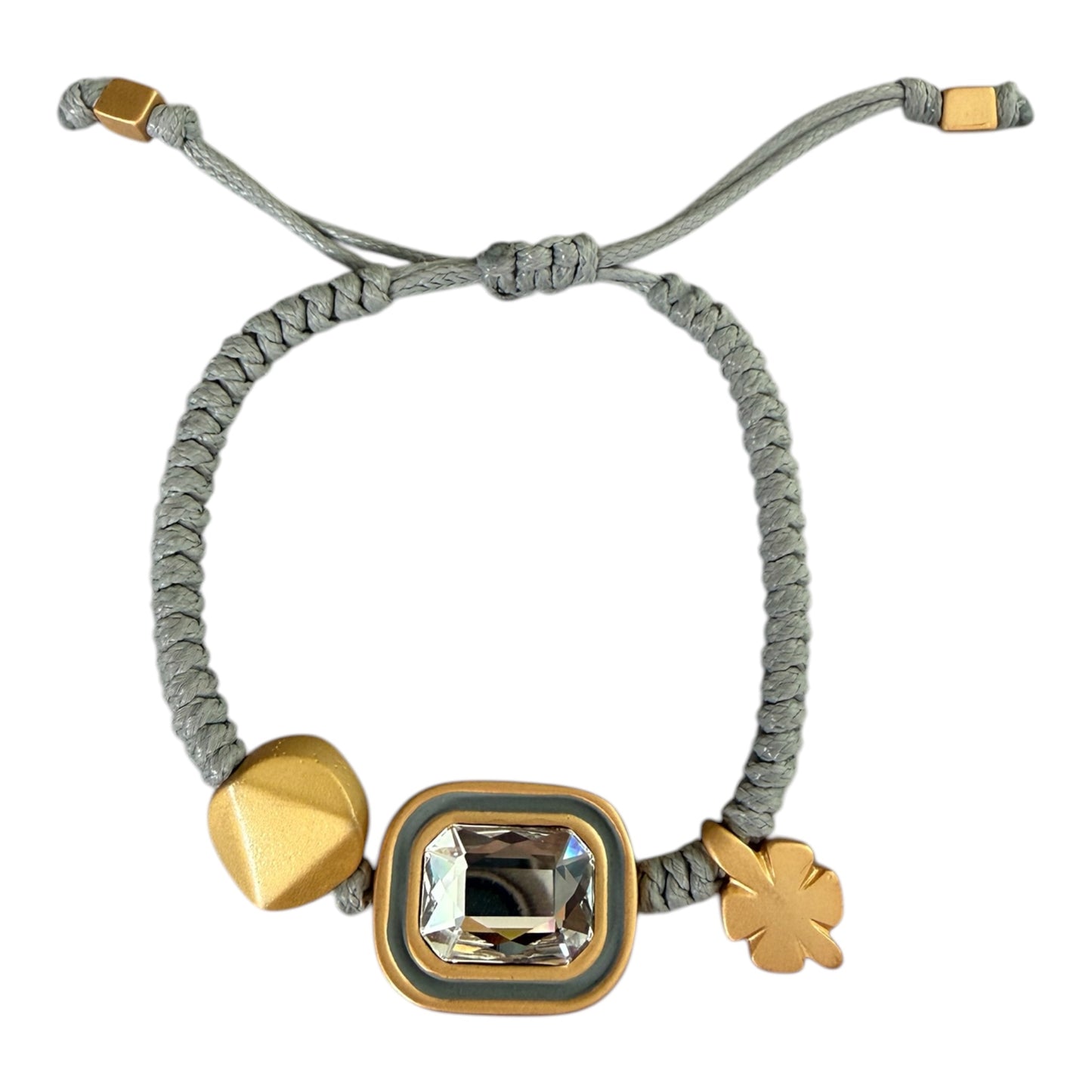 Gray Swarovski cord bracelet