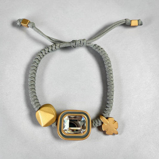Gray Swarovski cord bracelet