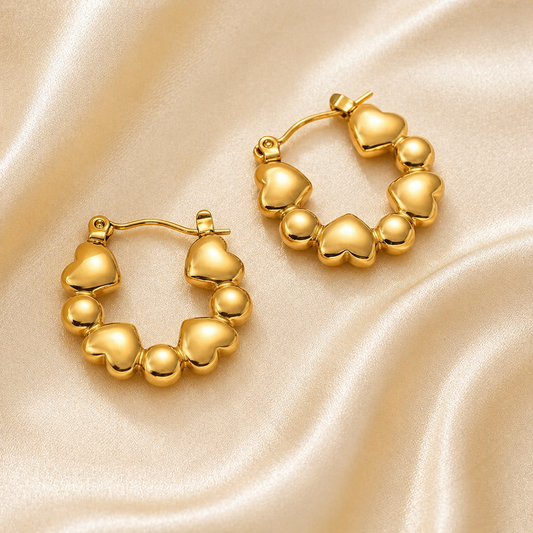 Hearts hoop earrings