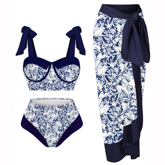 Navy floral swimsuit