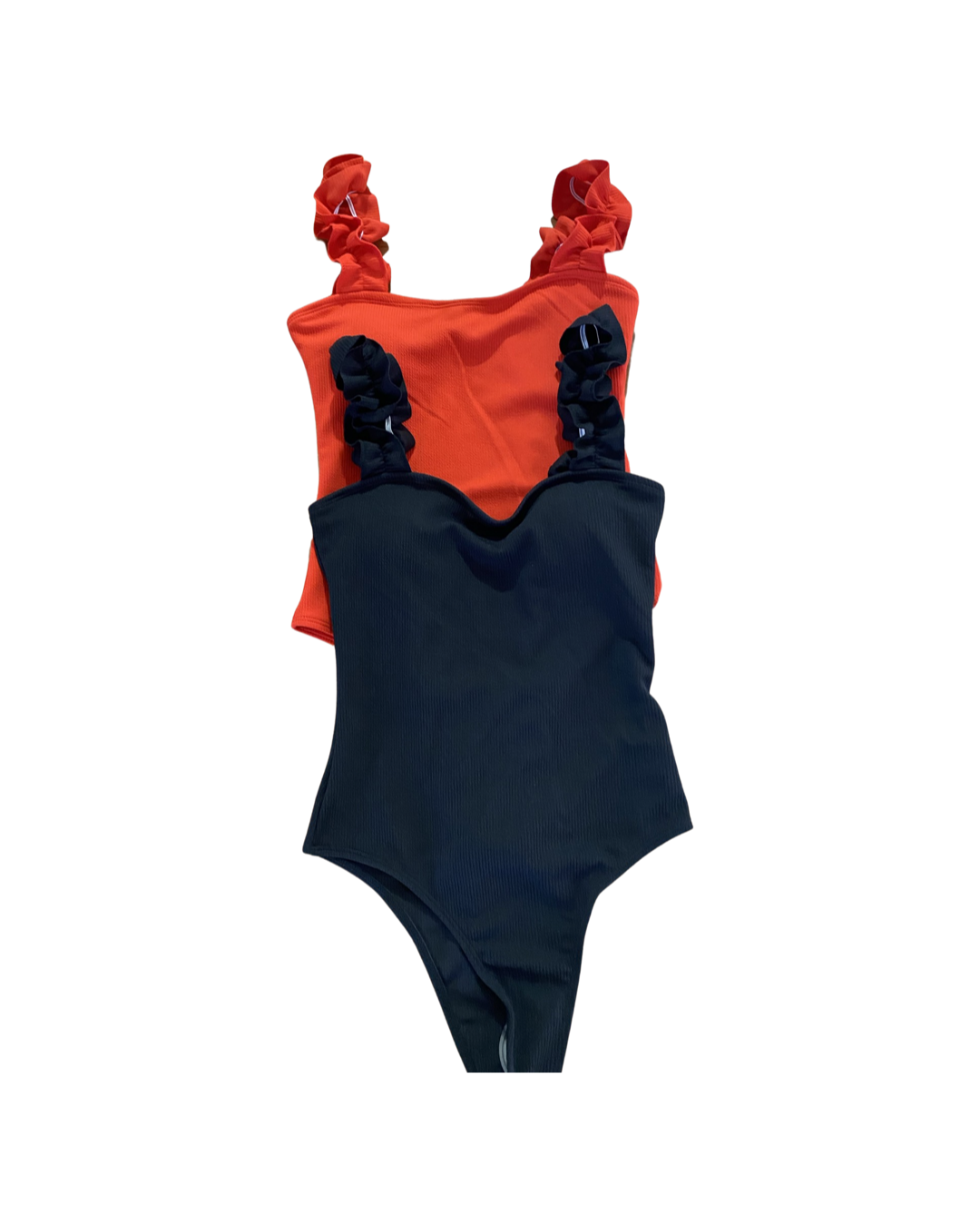 Ruffle strap bodysuit or swimsuit