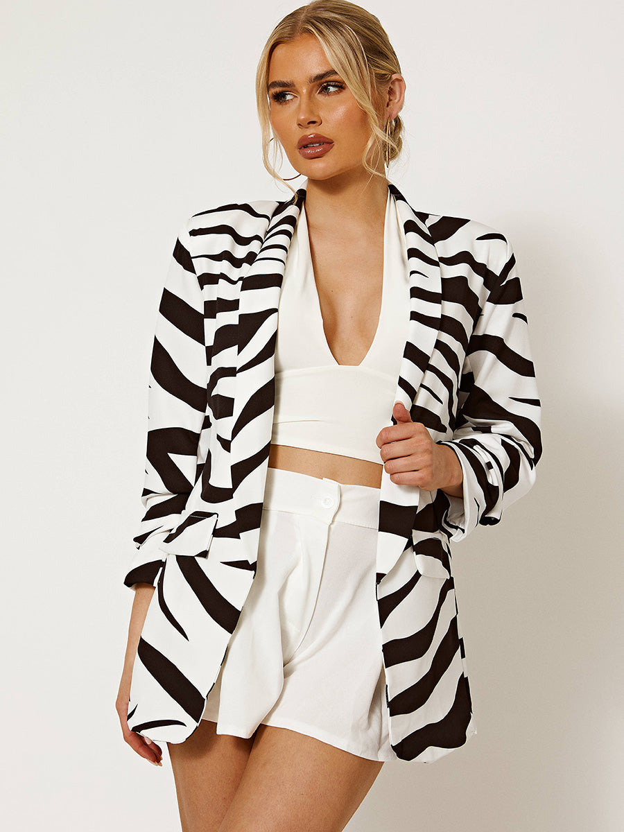 Zebra print blazer
