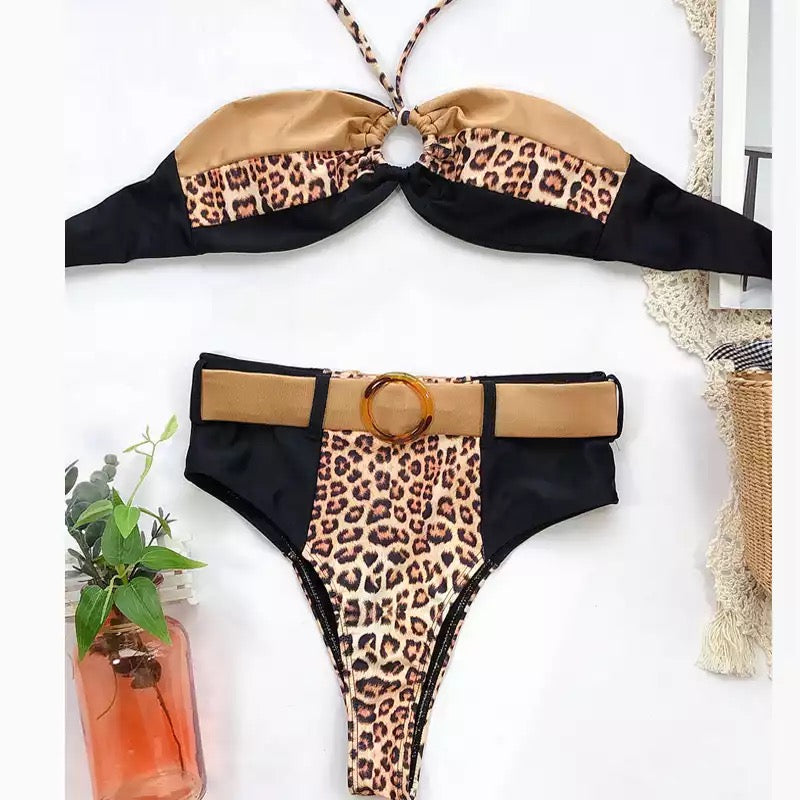 Leopard two pieces swimsuit