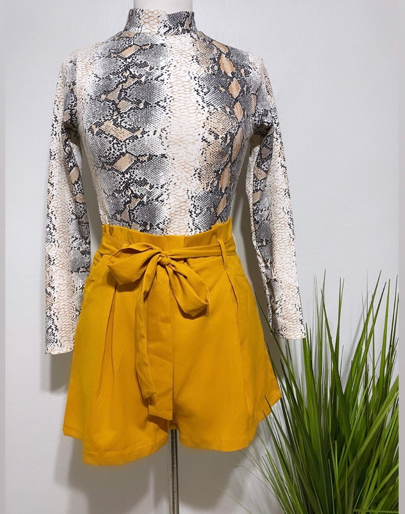 Mocha Snake Print Turtle Neck Bodysuit – Dress Code Boutique