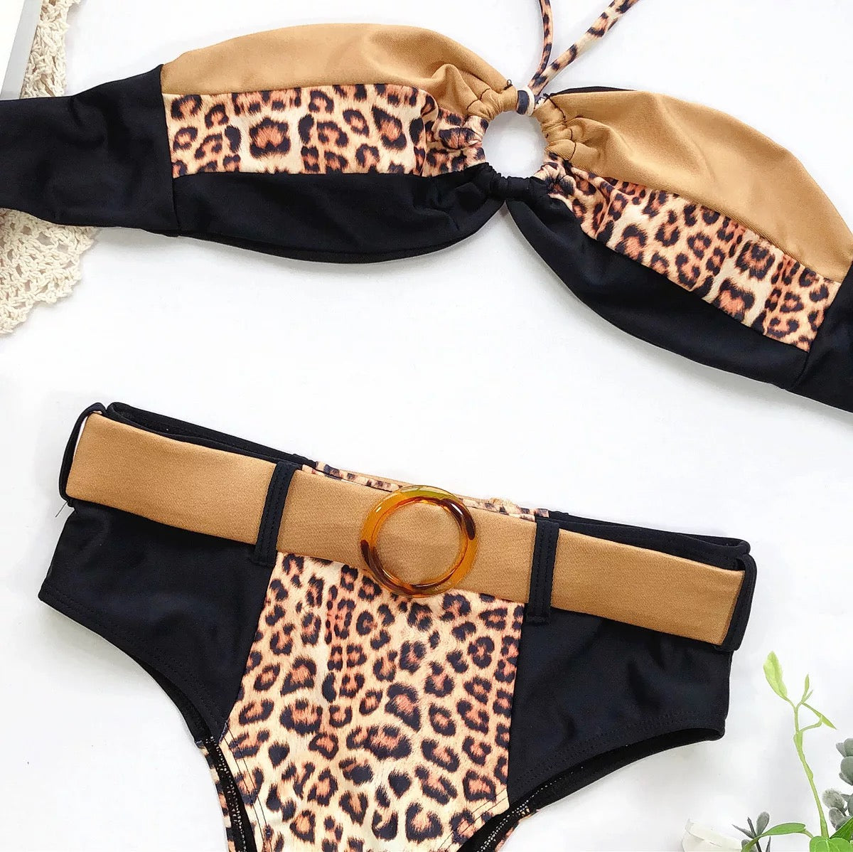 Leopard two pieces swimsuit